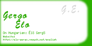 gergo elo business card